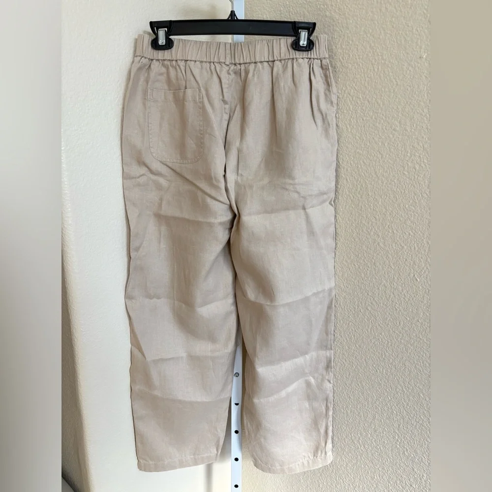 NWOT - Quince 100% European Linen Tapered Ankle Pant in Driftwood - Size S